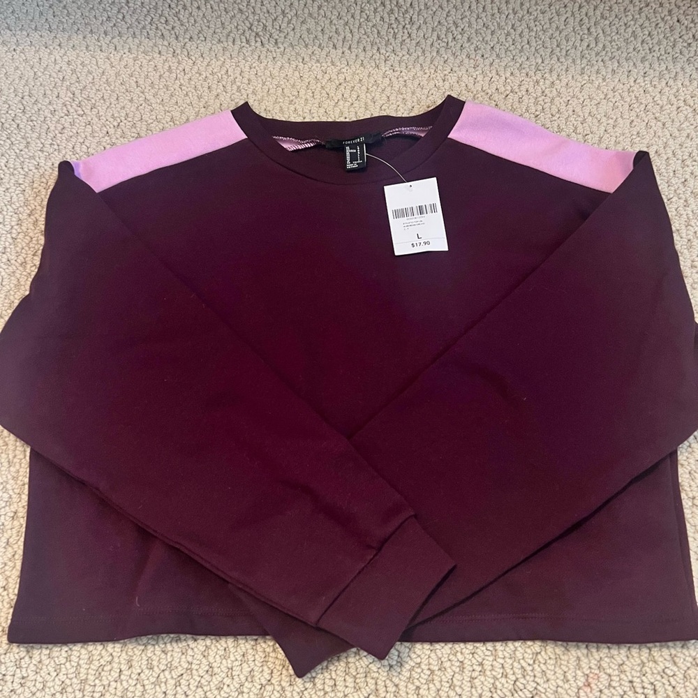 Forever 21 Purple Sweatshirt Size Large